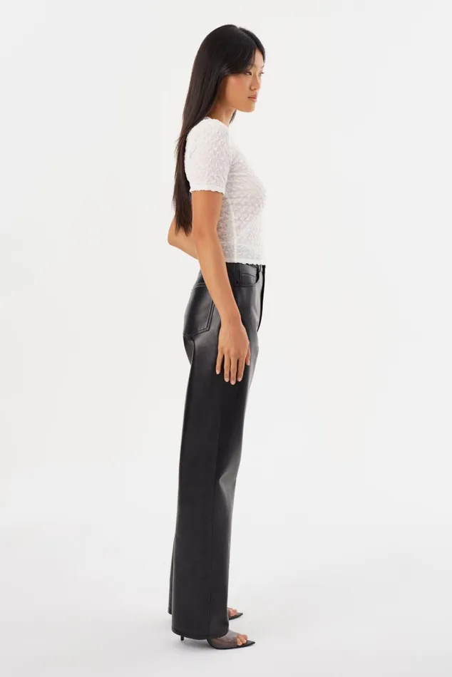 Women DEMORA Recycled Leather Pants Black LAMARQUE Pants and Shorts