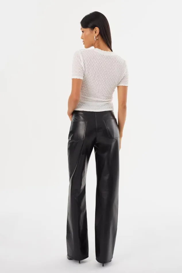 Women DEMORA Recycled Leather Pants Black LAMARQUE Pants and Shorts