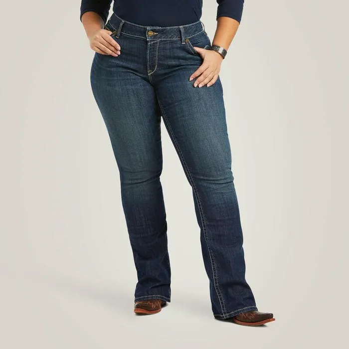 Women Denim Ariat REAL Mid Rise Corinne Boot Cut Jean Pacific