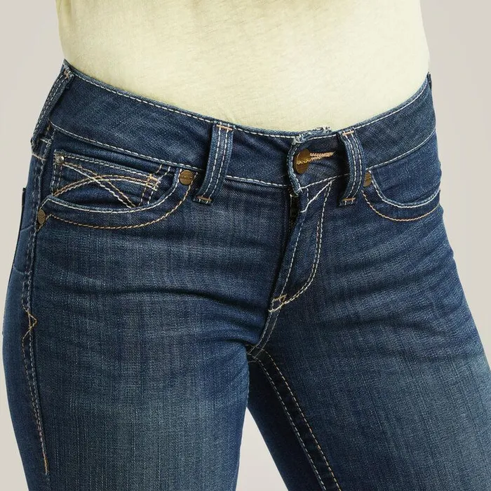 Women Denim Ariat REAL Mid Rise Corinne Boot Cut Jean Pacific