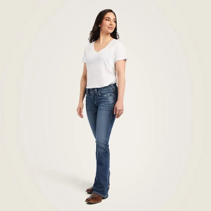Women Denim Ariat REAL Mid Rise Raquel Boot Cut Jean Canadian