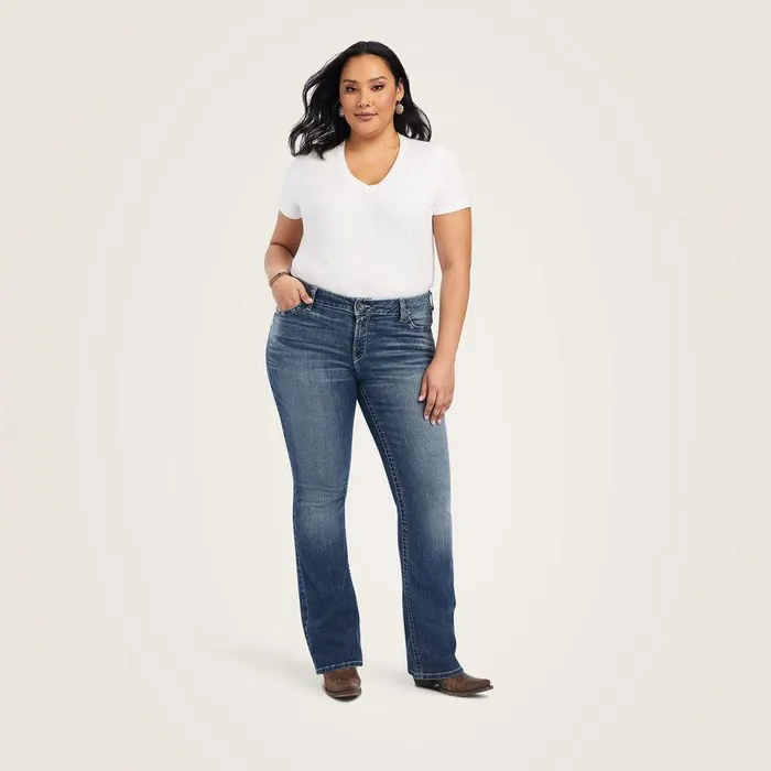 Women Denim Ariat REAL Mid Rise Raquel Boot Cut Jean Canadian