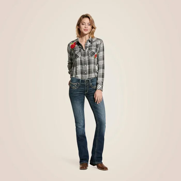 Women Denim Ariat REAL Mid Rise Stretch Entwined Festival Boot Cut Jean Festival Blue Women Denim Ariat REAL Mid Rise Stretch Entwined Festival Boot Cut Jean Festival Blue