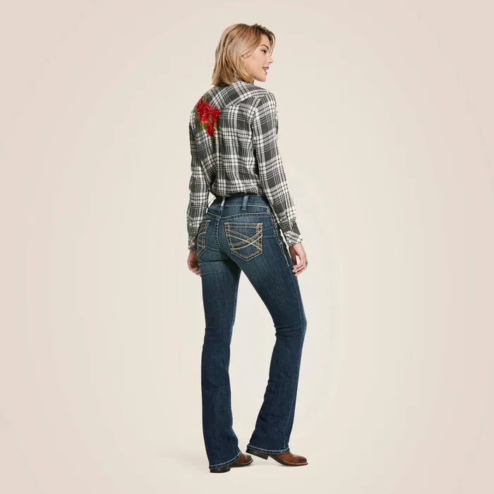 Women Denim Ariat REAL Mid Rise Stretch Entwined Festival Boot Cut Jean Festival Blue Women Denim Ariat REAL Mid Rise Stretch Entwined Festival Boot Cut Jean Festival Blue