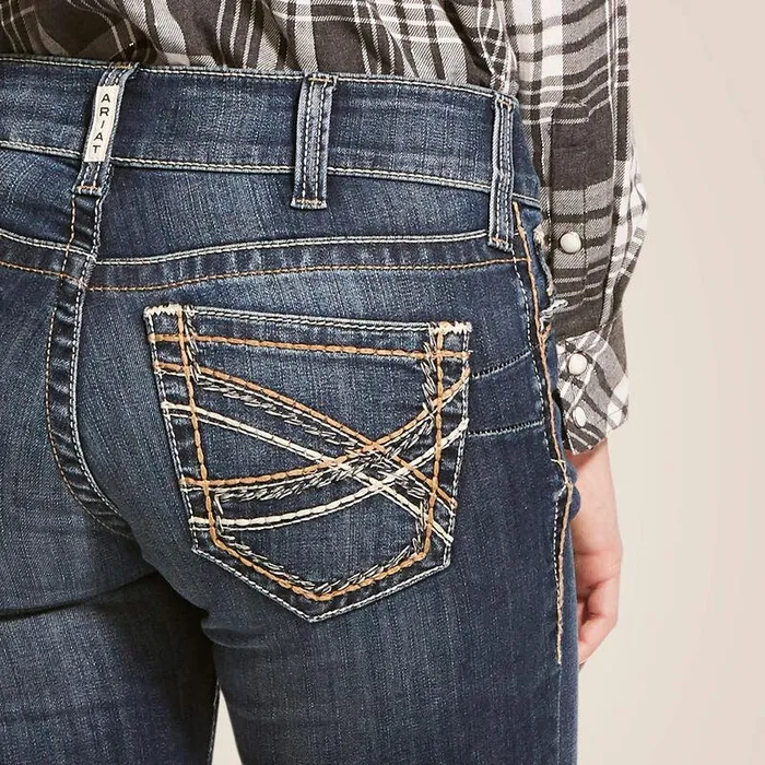 Women Denim Ariat REAL Mid Rise Stretch Entwined Festival Boot Cut Jean Festival Blue Women Denim Ariat REAL Mid Rise Stretch Entwined Festival Boot Cut Jean Festival Blue