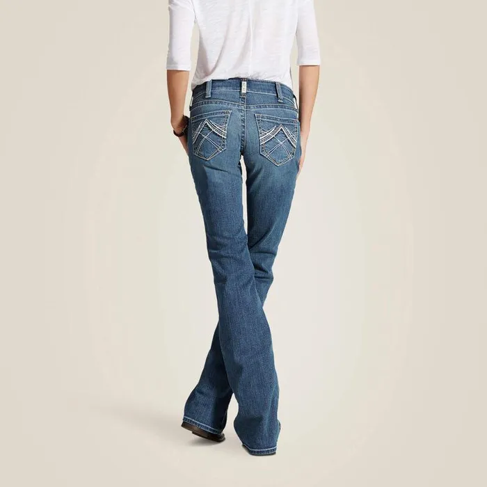 Women Denim Ariat REAL Mid Rise Stretch Whipstitch Boot Cut Jean Rainstorm Women Denim Ariat REAL Mid Rise Stretch Whipstitch Boot Cut Jean Rainstorm