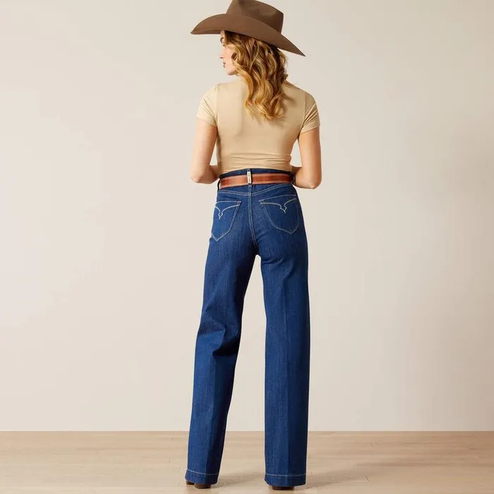 Women Denim Ariat Ultra High Rise Bria Wide Leg Jeans Low Dip Rinse Women Denim Ariat Ultra High Rise Bria Wide Leg Jeans Low Dip Rinse