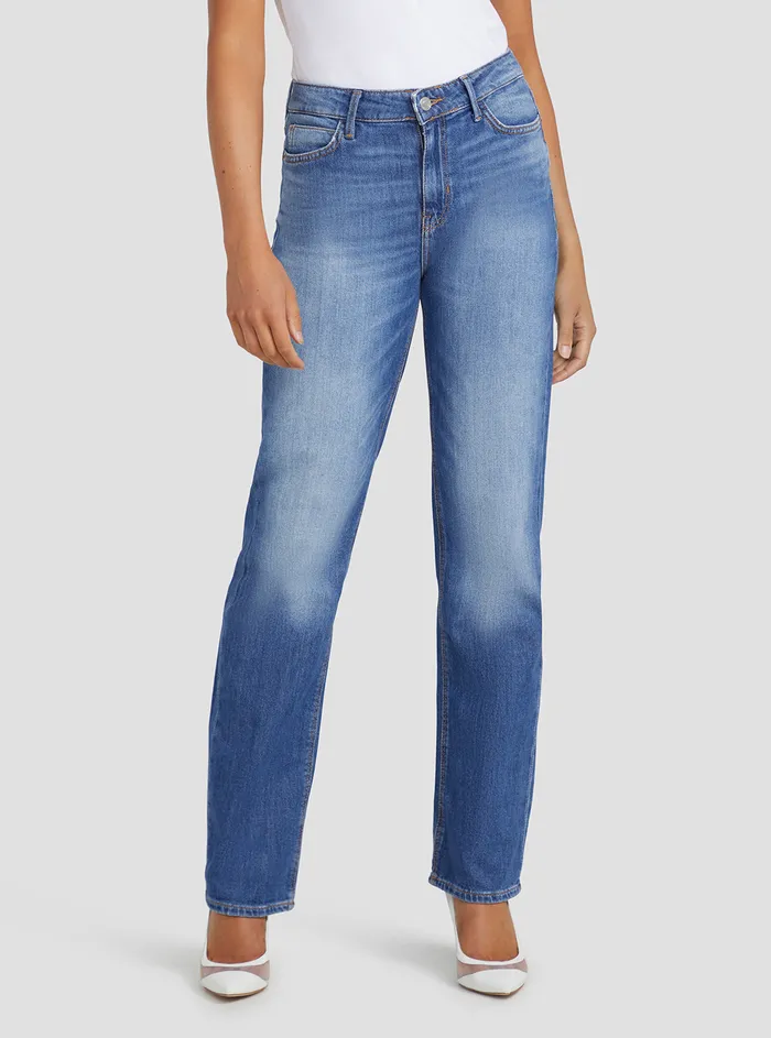 Women Denim GUESS Eco Highrise 1981 Straight Denim Jeans In Focus Wash