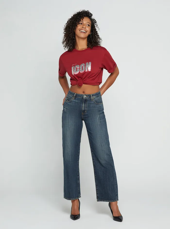 Women Denim GUESS Eco Highrise 90s Boyfriend Denim Jeans In Waterton Blue Wash