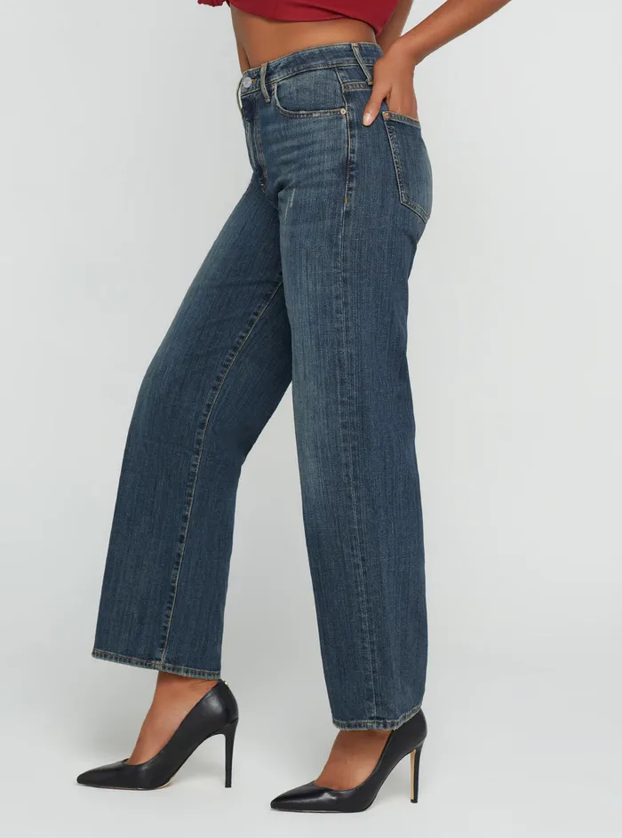 Women Denim GUESS Eco Highrise 90s Boyfriend Denim Jeans In Waterton Blue Wash