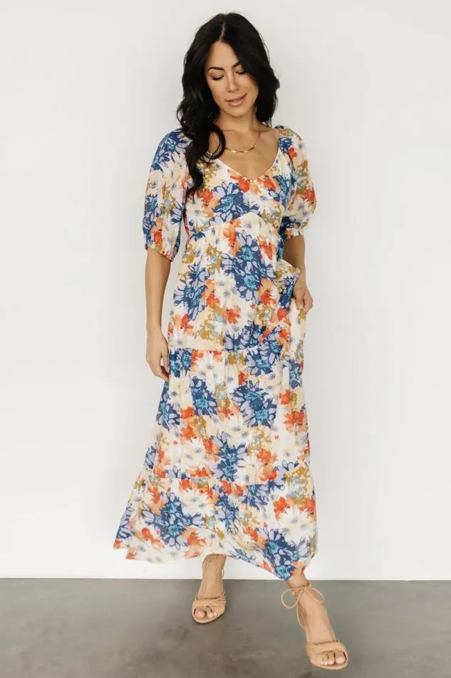 Women Denton Midi Dress Blue Multi Baltic Born Midi Dresses Women Denton Midi Dress Blue Multi Baltic Born Midi Dresses