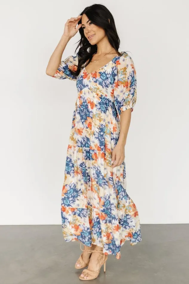 Women Denton Midi Dress Blue Multi Baltic Born Midi Dresses Women Denton Midi Dress Blue Multi Baltic Born Midi Dresses