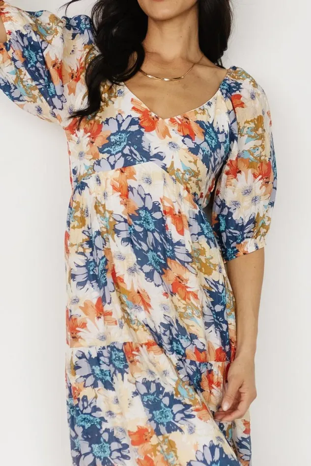Women Denton Midi Dress Blue Multi Baltic Born Midi Dresses Women Denton Midi Dress Blue Multi Baltic Born Midi Dresses