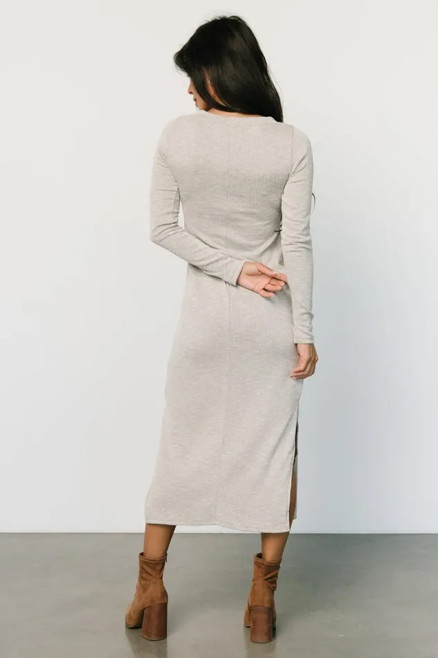 Women Denver Ribbed Midi Dress Light Gray Baltic Born Midi Dresses Women Denver Ribbed Midi Dress Light Gray Baltic Born Midi Dresses