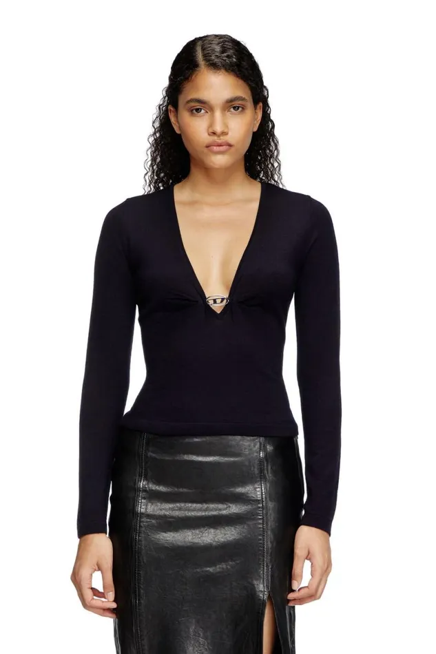 Women Diesel Knitwear MPIAFFY Dark Blue Women Diesel Knitwear MPIAFFY Dark Blue