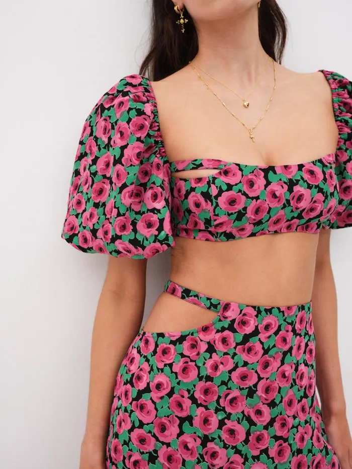 Women Dolcetto Crop Top Red For Love and Lemons Tops Women Dolcetto Crop Top Red For Love and Lemons Tops