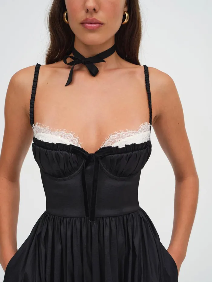 Women Doris Midi Dress Black For Love and Lemons Dresses
