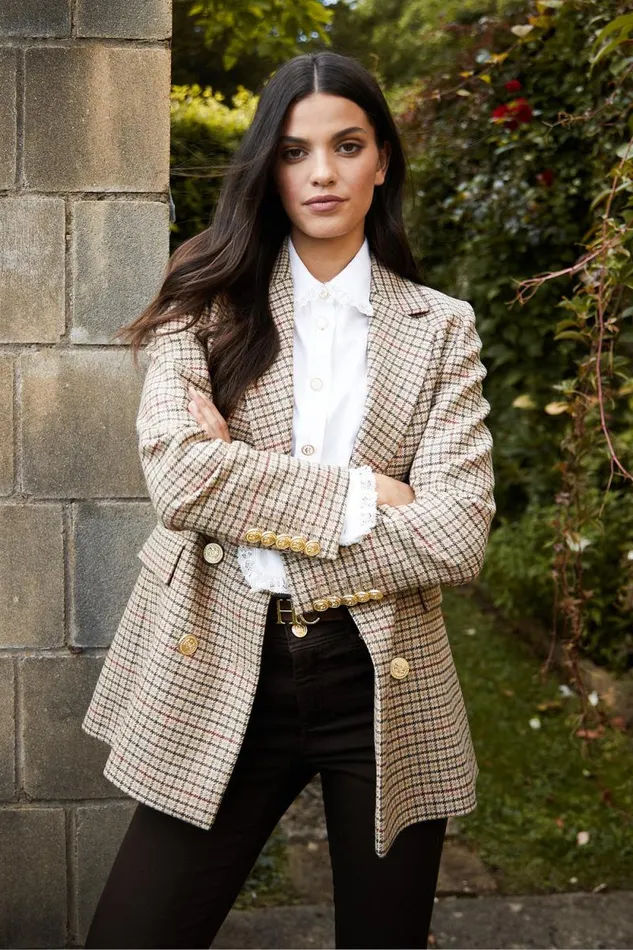 Women Double Breasted Blazer Charlton Tweed Holland Cooper Tailoring