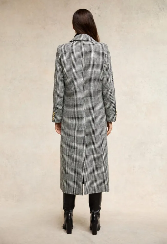 Women Double Breasted Coat Prince Of Wales Mono Holland Cooper Tailoring