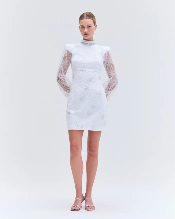 Women Dresses and Jumpsuits PatBO BEADED LACE MINI DRESS White