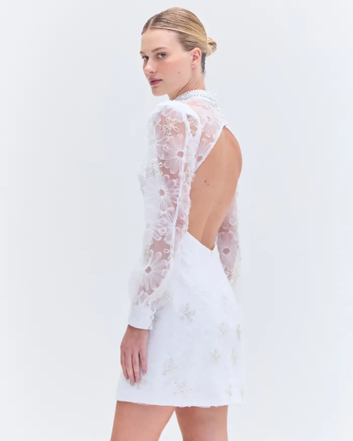 Women Dresses and Jumpsuits PatBO BEADED LACE MINI DRESS White