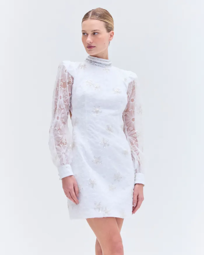 Women Dresses and Jumpsuits PatBO BEADED LACE MINI DRESS White