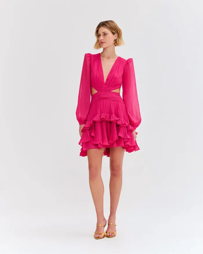 Women Dresses and Jumpsuits PatBO DEEP V CUTOUT MINI DRESS Pink