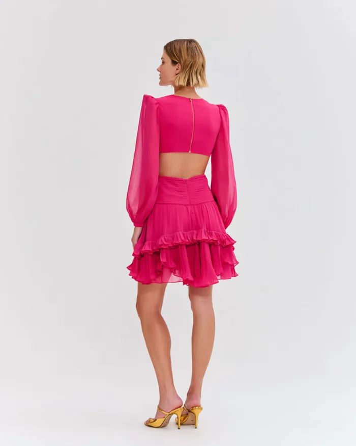 Women Dresses and Jumpsuits PatBO DEEP V CUTOUT MINI DRESS Pink