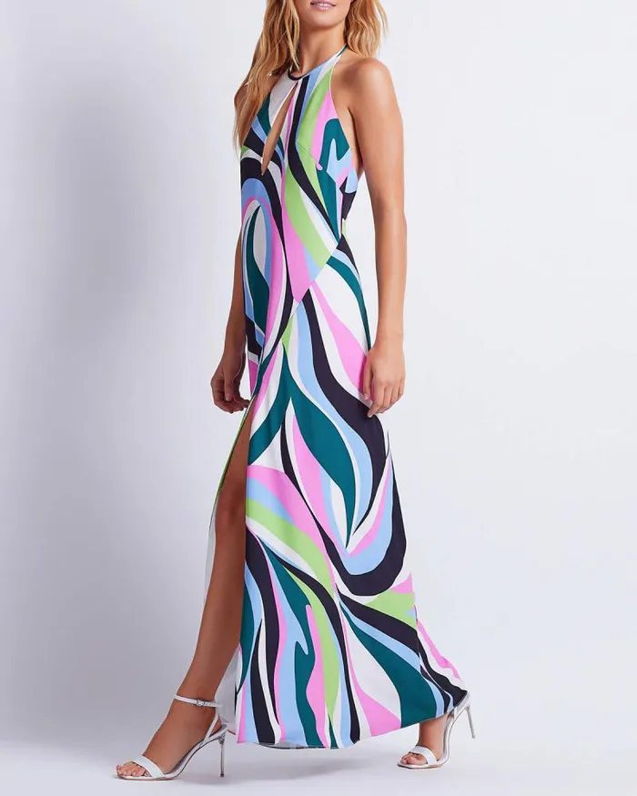 Women Dresses and Jumpsuits PatBO DELOS KEYHOLE MAXI DRESS FINAL SALE Black Multi