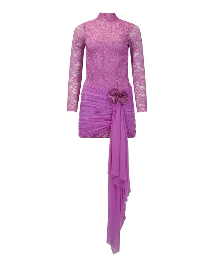 Women Dresses and Jumpsuits PatBO Embroidered Lace Mini Dress Bright Lilac