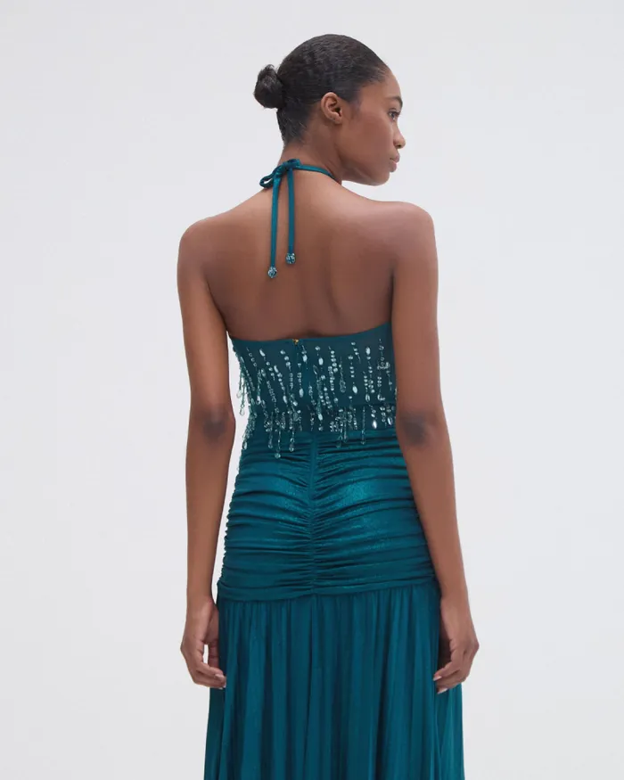 Women Dresses and Jumpsuits PatBO HandBeaded Tulle And Jersey Gown RUNWAY Green