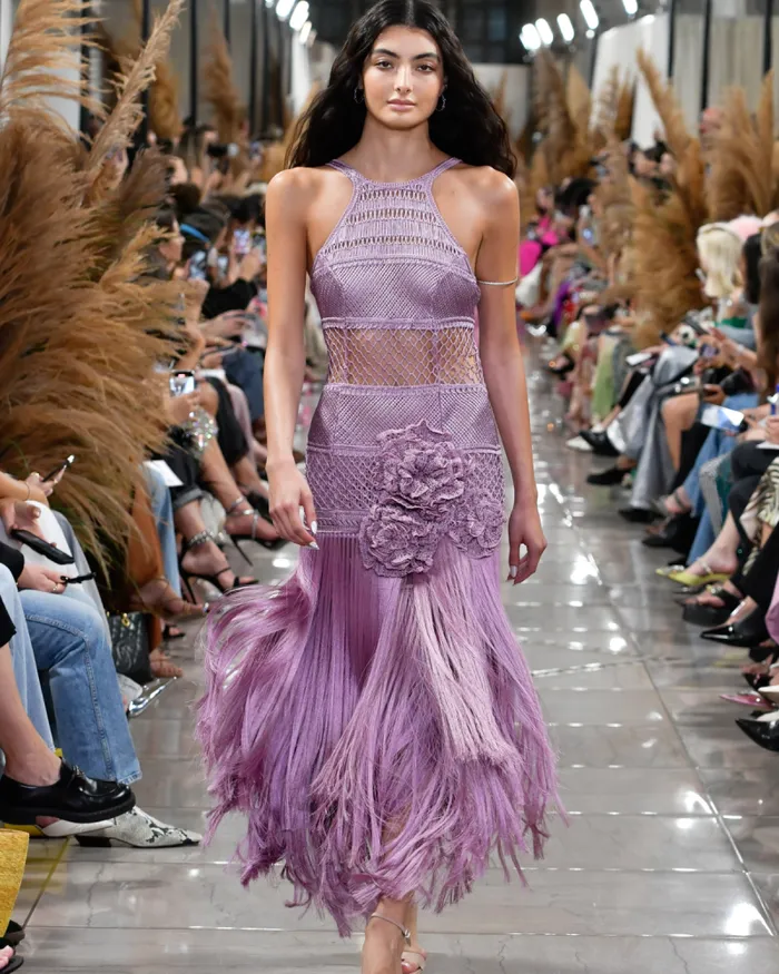 Women Dresses and Jumpsuits PatBO Latticework Fringe Maxi Dress FINAL SALE Lilac