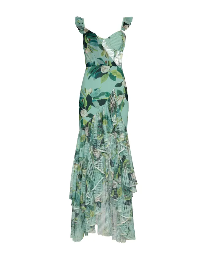 Women Dresses and Jumpsuits PatBO Magnolia Bustier Maxi Dress FINAL SALE Green Multi