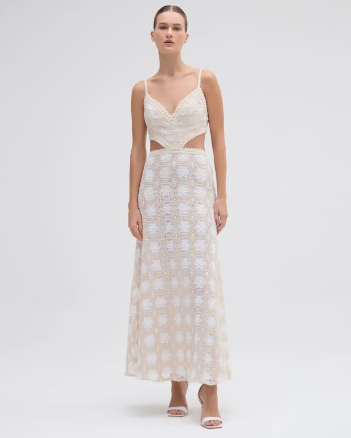 Women Dresses and Jumpsuits PatBO NATURAL CROCHET DRESS Off White