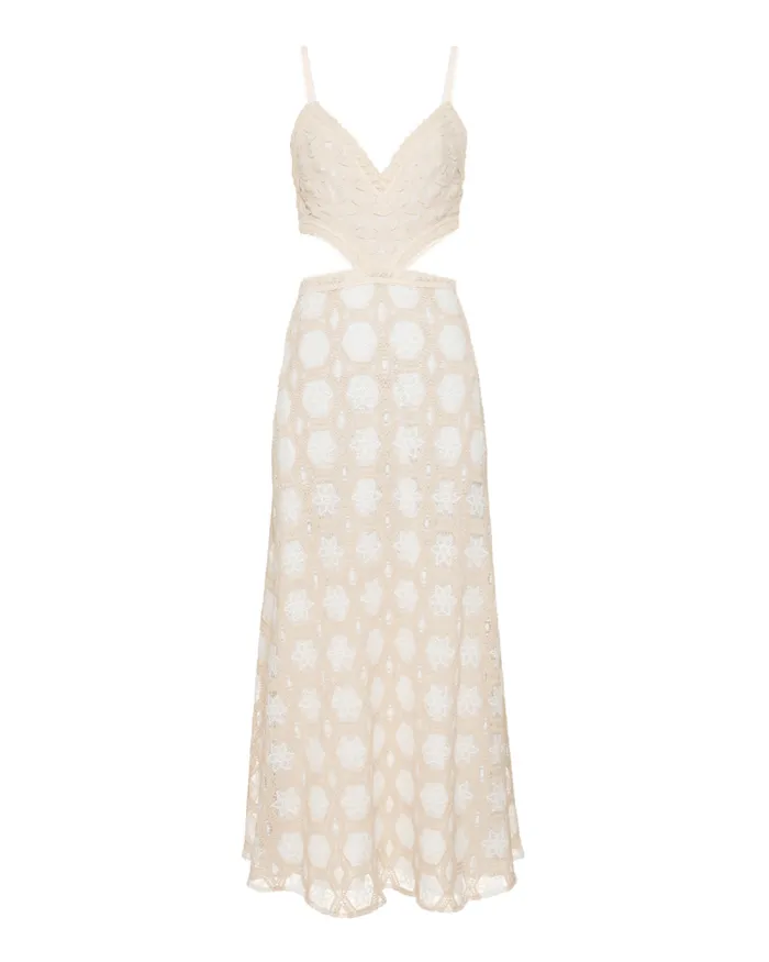 Women Dresses and Jumpsuits PatBO NATURAL CROCHET DRESS Off White