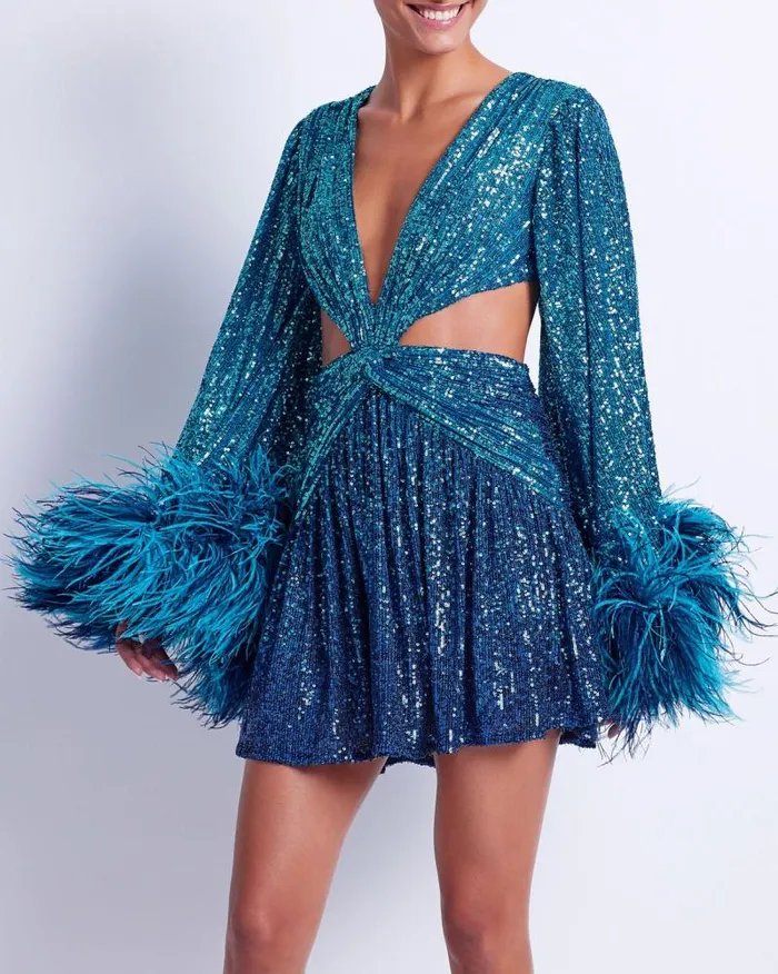 Women Dresses and Jumpsuits PatBO OMBRE SEQUIN MINI DRESS FINAL SALE High Tide