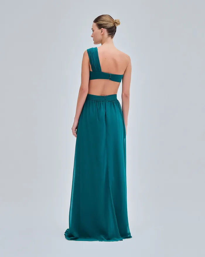 Women Dresses and Jumpsuits PatBO One Shoulder Cutout Flower Gown FINAL SALE Galapagos