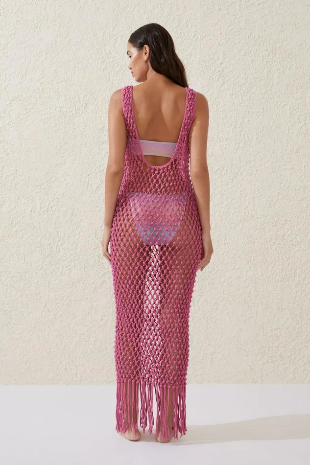 Women Dresses Cotton On Macrame Beach Maxi Dress Strawberry Moon
