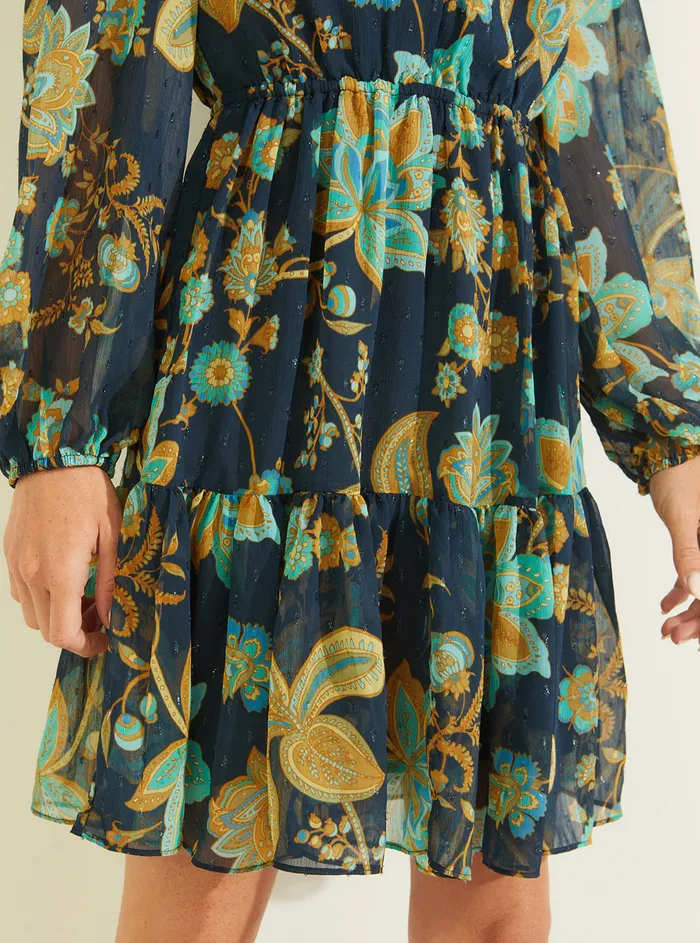Women Dresses GUESS Eco Green Nature Print Cassandre Mini Dress Women Dresses GUESS Eco Green Nature Print Cassandre Mini Dress