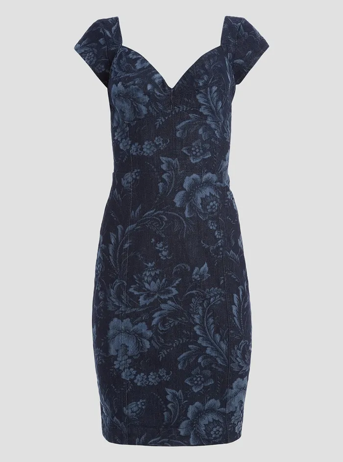 Women Dresses GUESS Eco Wild Flower Adie Denim Mini Dress