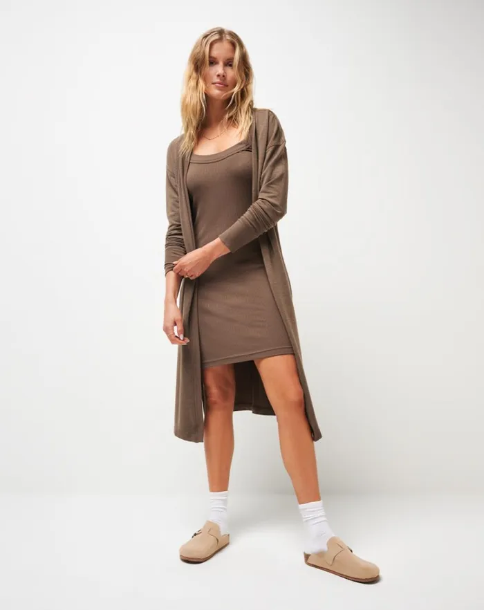 Women Dresses TravisMathew ALWAYS RIGHT CLOUD DRESS Cocoa Brown Women Dresses TravisMathew ALWAYS RIGHT CLOUD DRESS Cocoa Brown