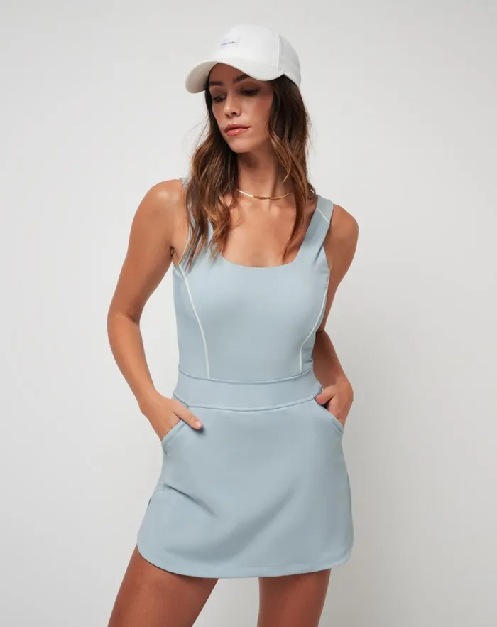 Women Dresses TravisMathew ROYAL TREATMENT MOVEKNIT DRESS Celestial Blue Women Dresses TravisMathew ROYAL TREATMENT MOVEKNIT DRESS Celestial Blue