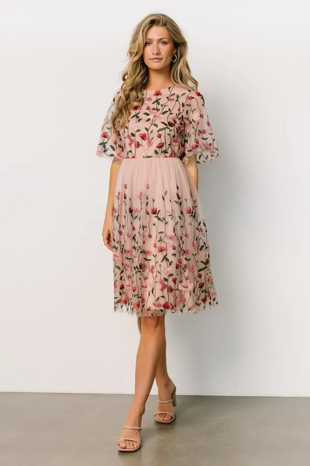 Women Duchess Tulle Dress Rose Garden Baltic Born Short Dresses