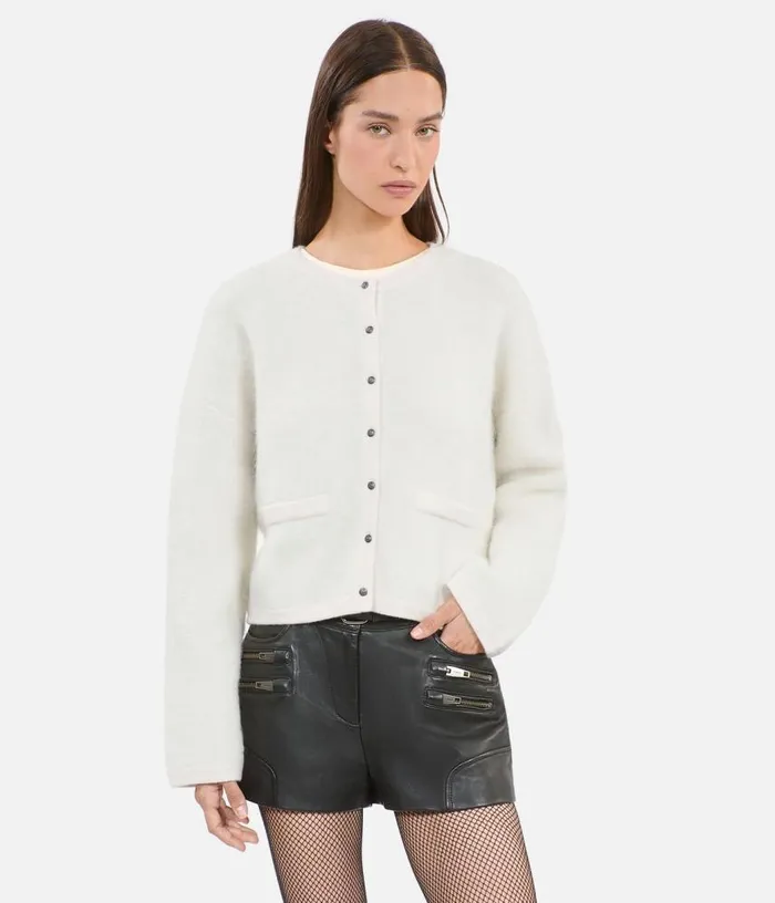 Women Ecru Alpaca And Wool Cardigan THE KOOPLES Sweaters