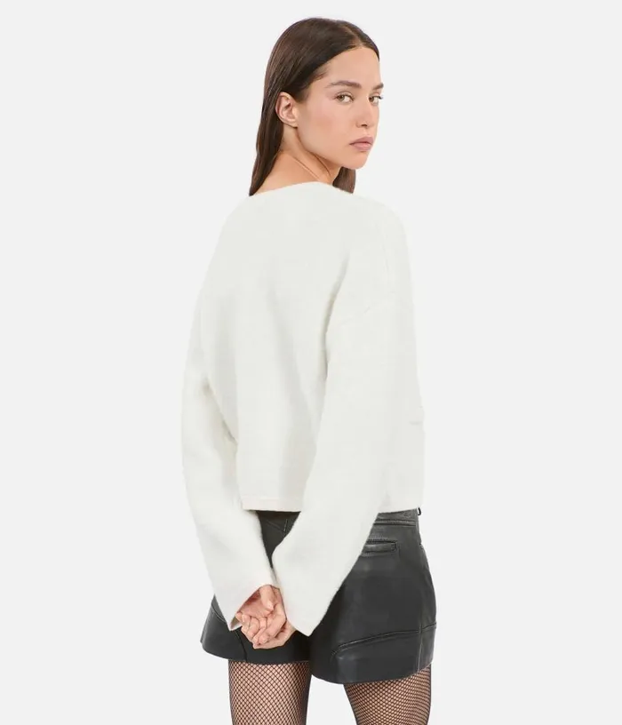 Women Ecru Alpaca And Wool Cardigan THE KOOPLES Sweaters