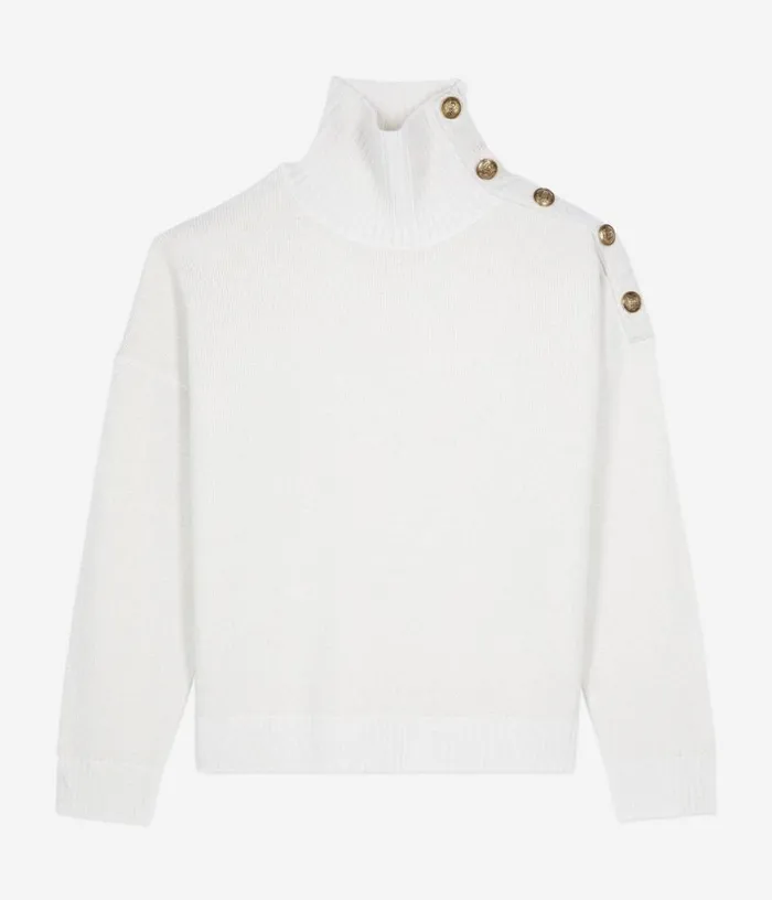 Women Ecru Wool And Cashmere Sweater THE KOOPLES Sweaters