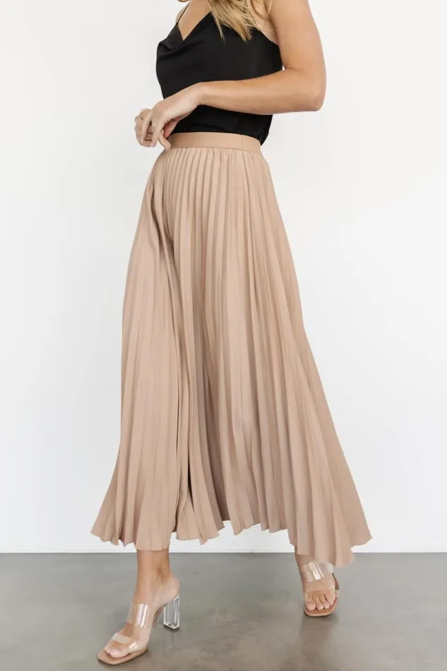 Women Elliot Pleated Satin Skirt Sand Baltic Born Skirts