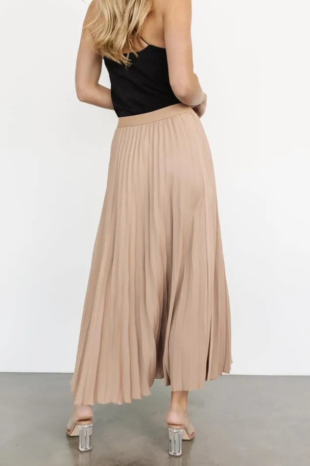 Women Elliot Pleated Satin Skirt Sand Baltic Born Skirts