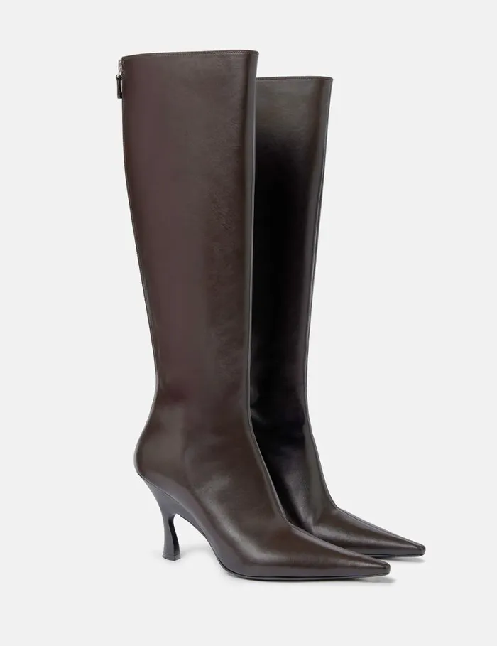 Women Elsa KneeHigh Heeled Boots Coffee Brown Stella McCartney Boots