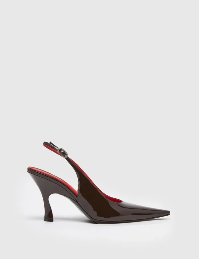 Women Elsa Pointed Toe Slingbacks Coffee Stella McCartney Heels